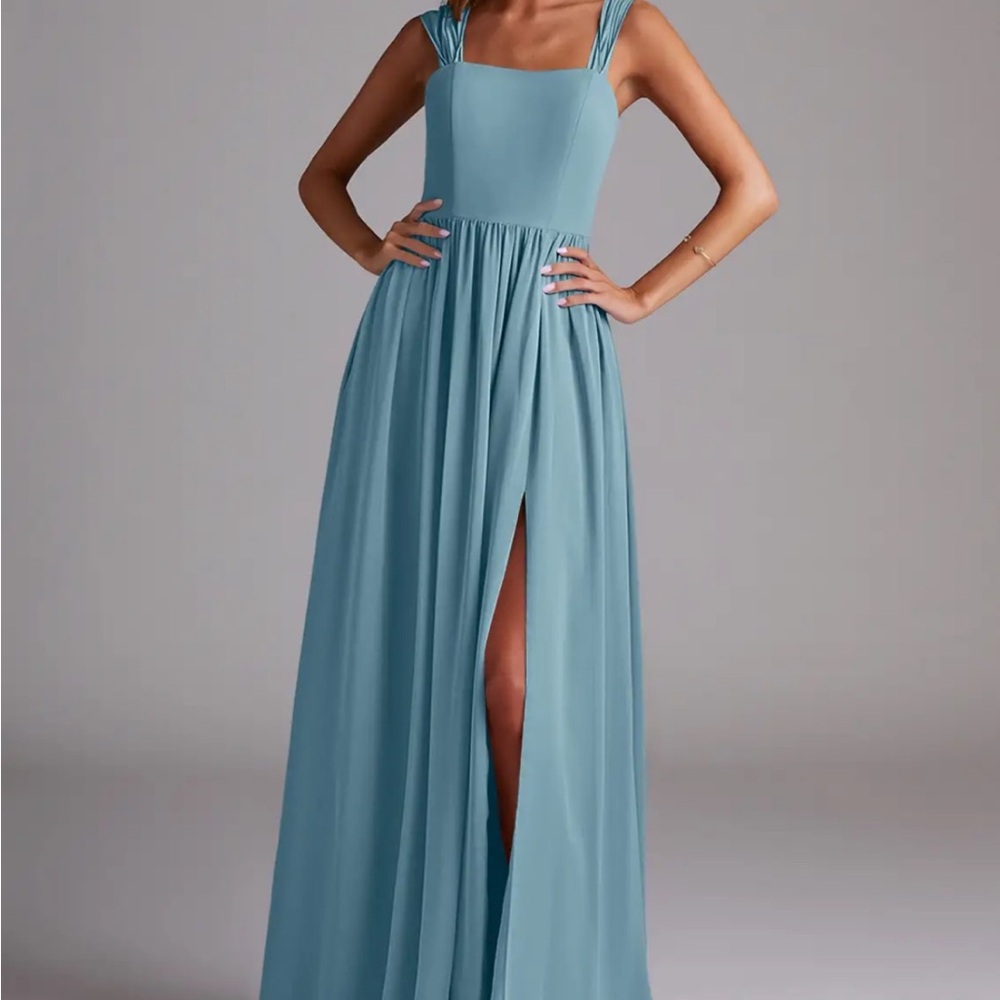 Azazie Moody Blue Bridesmaid Dress